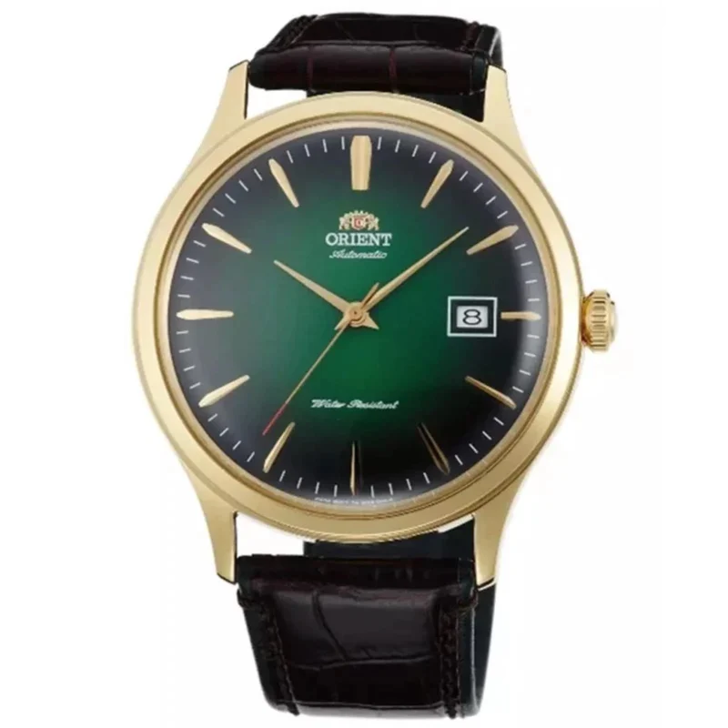 Orient Bambino 42mm Green Dial Leather Mens Automatic Watch FAC08002F0