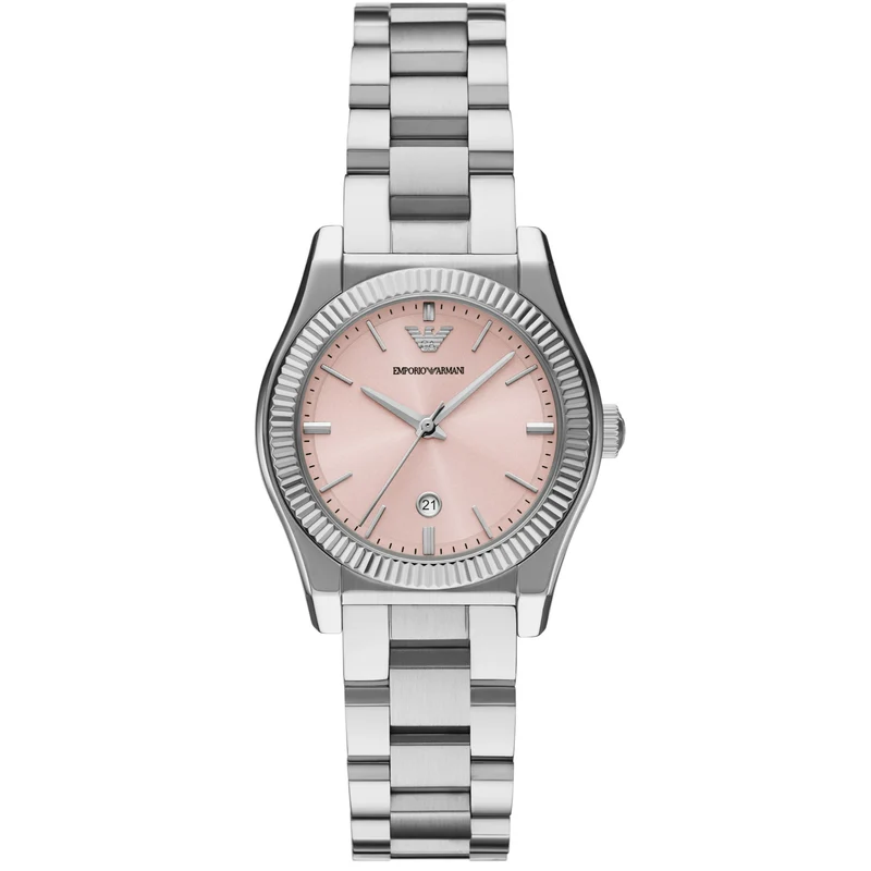 Emporio Armani Federica 32mm Pink Dial Steel Ladies Quartz Watch AR11658