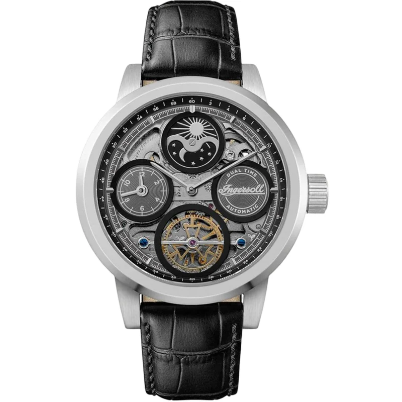 Ingersoll 1892 The Arc Automatic Men’s Watch Black Leather Strap 1I1600