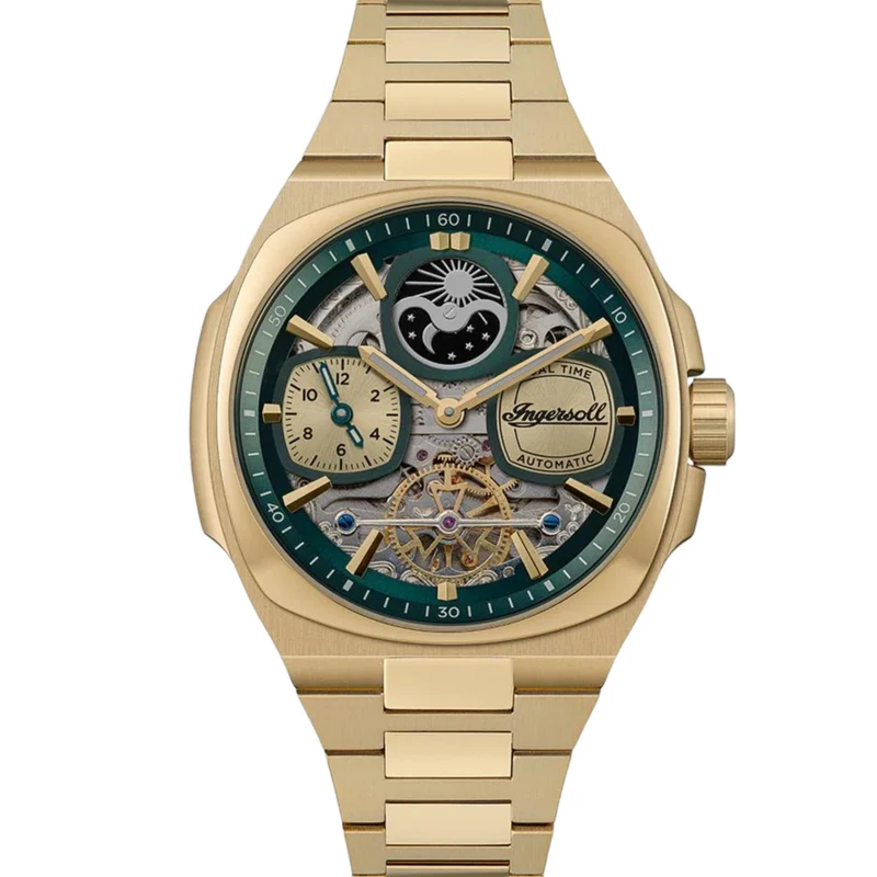 Ingersoll 1892 The Spirit Automatic Golden Dial Men’s Watch Silver Stainless Steel Bracelet I15803