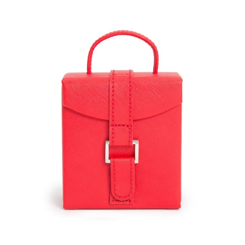 WOLF Heritage Fold-Out Jewelry Box Red Saffiano Leather 281214