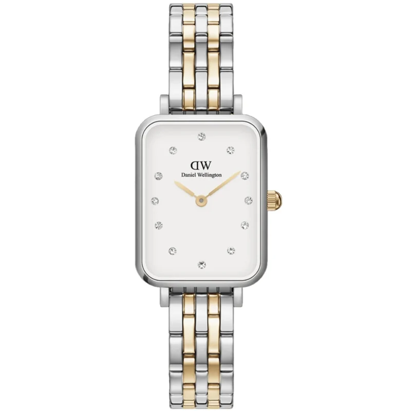 Daniel Wellington Quadro 20mm White Dial Steel Ladies Quartz Watch DW00100625