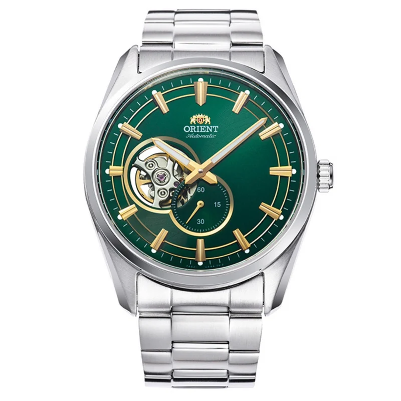 Orient Contemporary 41mm Semi Skeleton Green Dial Steel Mens Automatic Watch RA-AR0008E10B