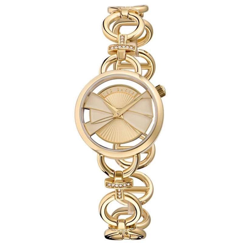 Ted Baker Lilabel Gold Dial Stainless Steel Strap Ladies Watch BKPLIS501