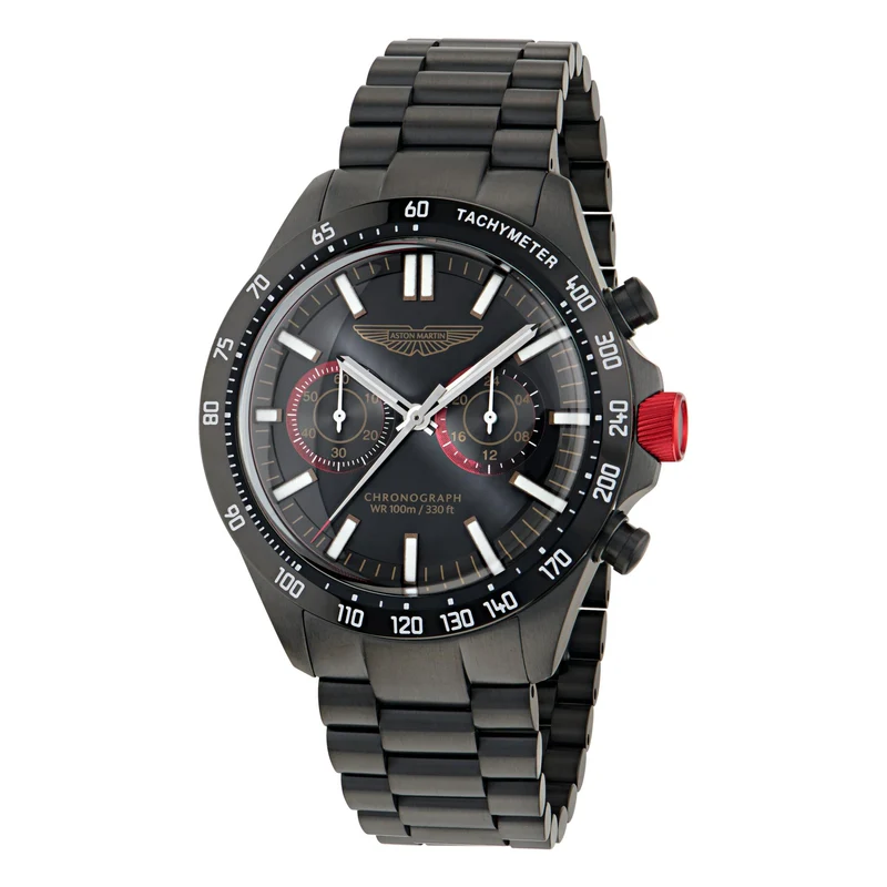 Aston Martin Quartz Chronograph Black Dial IP Black RSST Bracelet Men's Watch MTIS1F504
