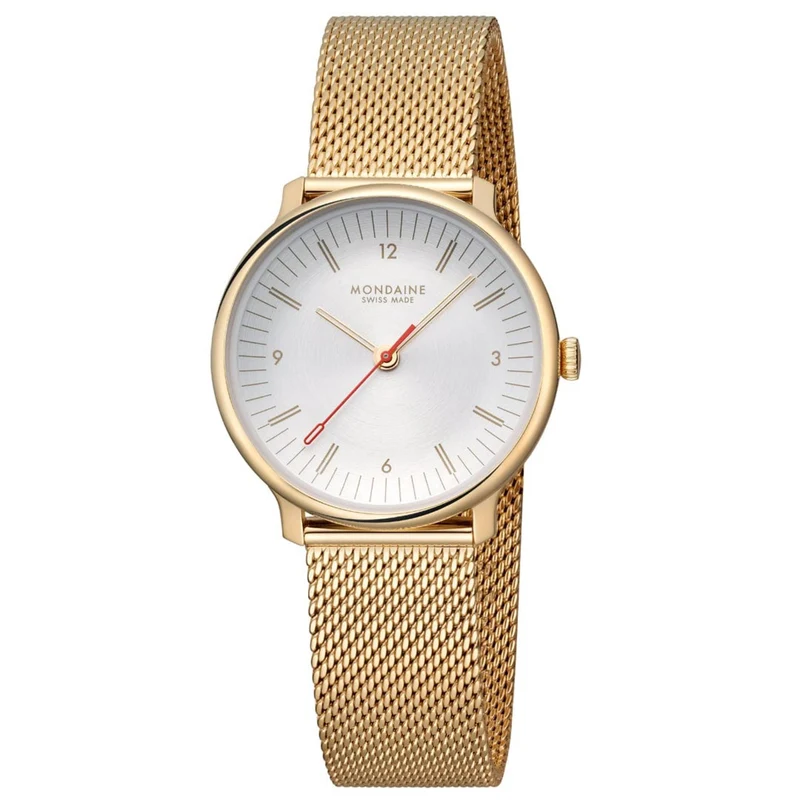 Mondaine Doppio Quartz Off-White Dial Steel Strap Women's Watch MLE.33111.SM