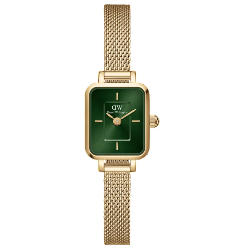 Daniel Wellington Quadro 15mm Green Dial Steel Ladies Quartz Watch DW00100653