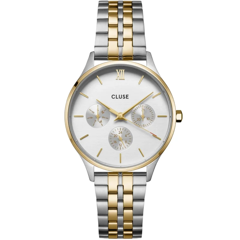 CLUSE Minuit Quartz Chronograph White Dial Steel Strap Women's Watch CW10704