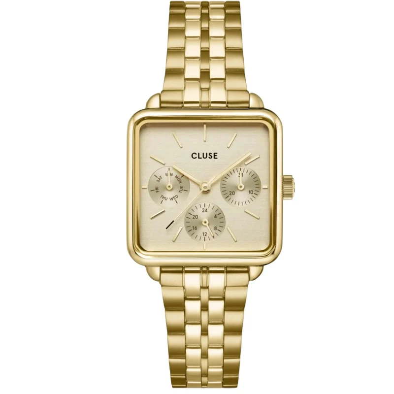 CLUSE La Tétragone Quartz Chronograph White Dial Steel Strap Women's Watch CW13801