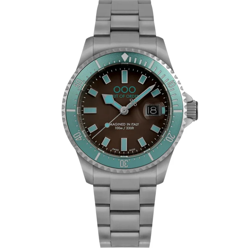 Out of Order Casanova Ultra Brushed Quartz Brown Dial Steel Strap Men's Watch OOO.001-27.TU.MS.SS