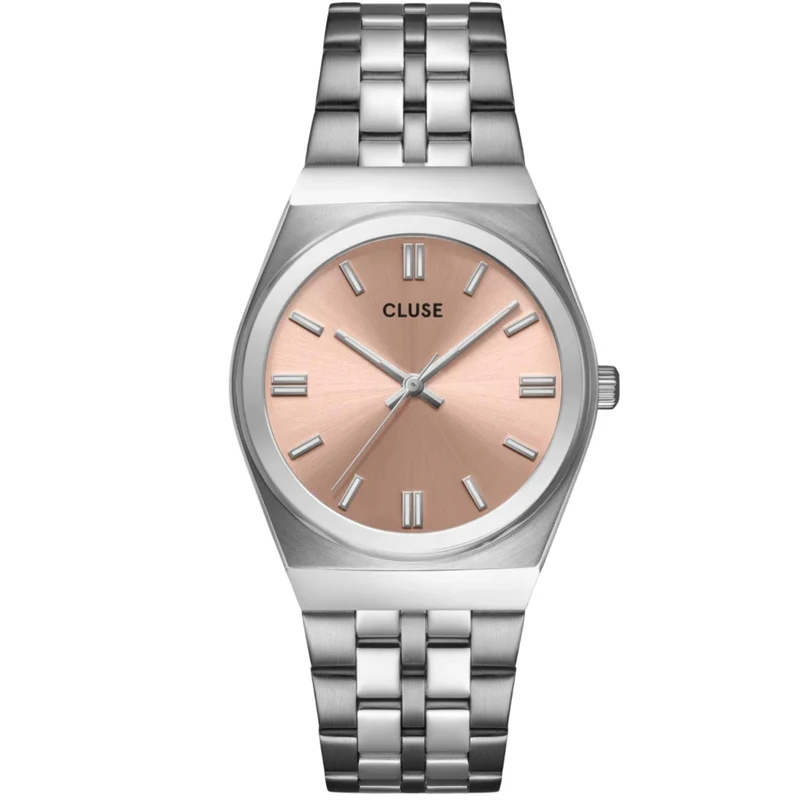 CLUSE Retro 70's Quartz Pink Dial Steel Strap Women's Watch CW35101