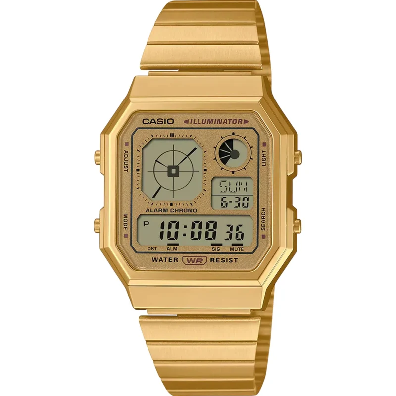 Casio Vintage 34mm Digital Gold-Tone Steel Quartz Watch A130WEG-9AEF
