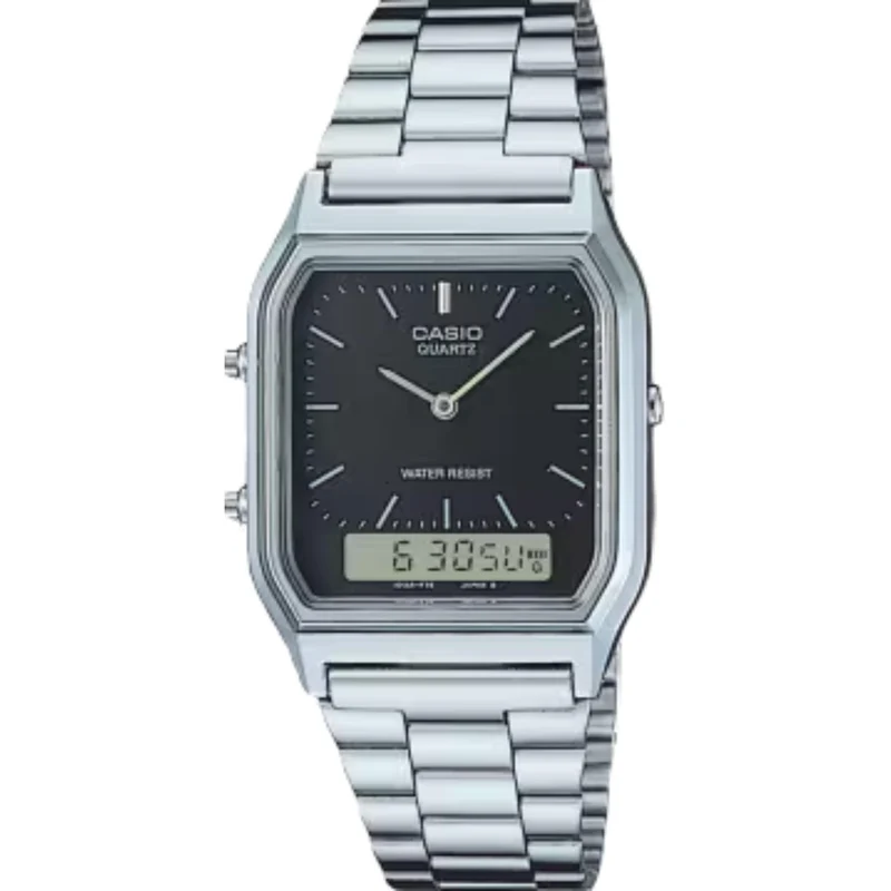 Casio Vintage 30mm Analogue-Digital Steel Mens Quartz Watch AQ-230A-1DMQYES