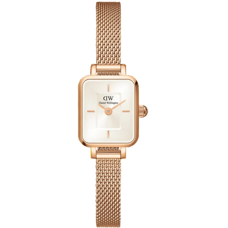 Daniel Wellington Quadro 15mm Champagne Dial Steel Ladies Quartz Watch DW00100651
