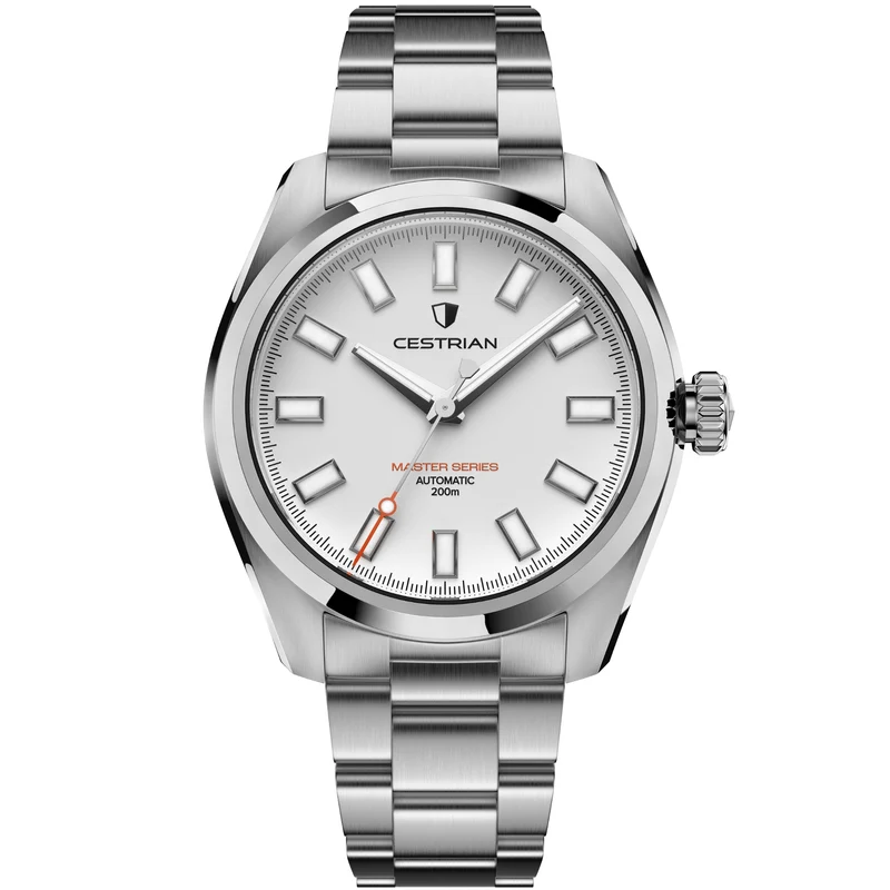 Cestrian Master Series V3 White Dial Steel Bracelet Automatic Men's Watch CM-WT001