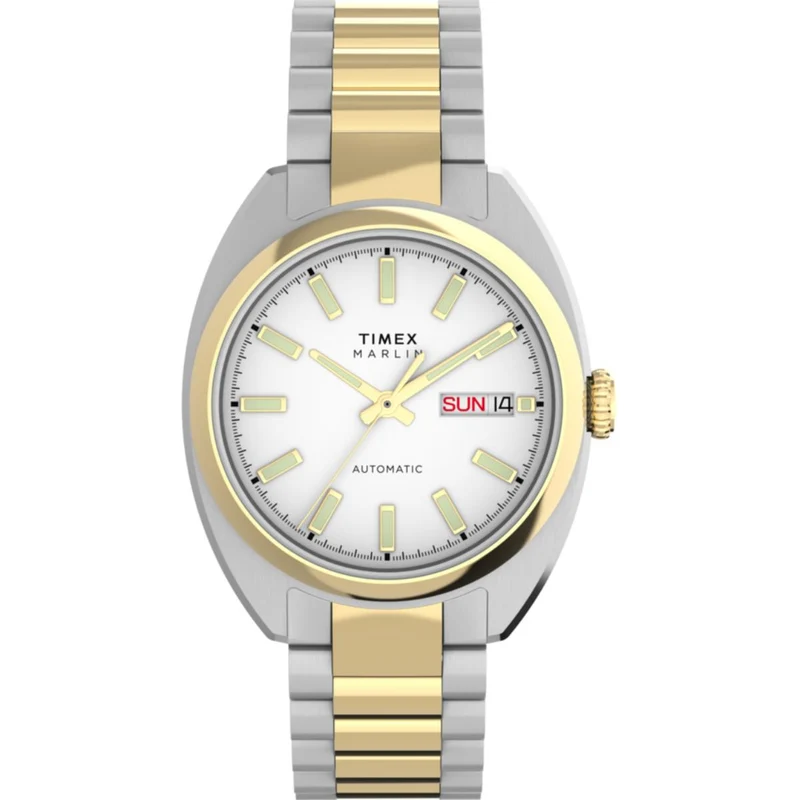 Timex Marlin 37mm Silver-Tone Dial Steel Mens Auromatic Watch TW2Y65100
