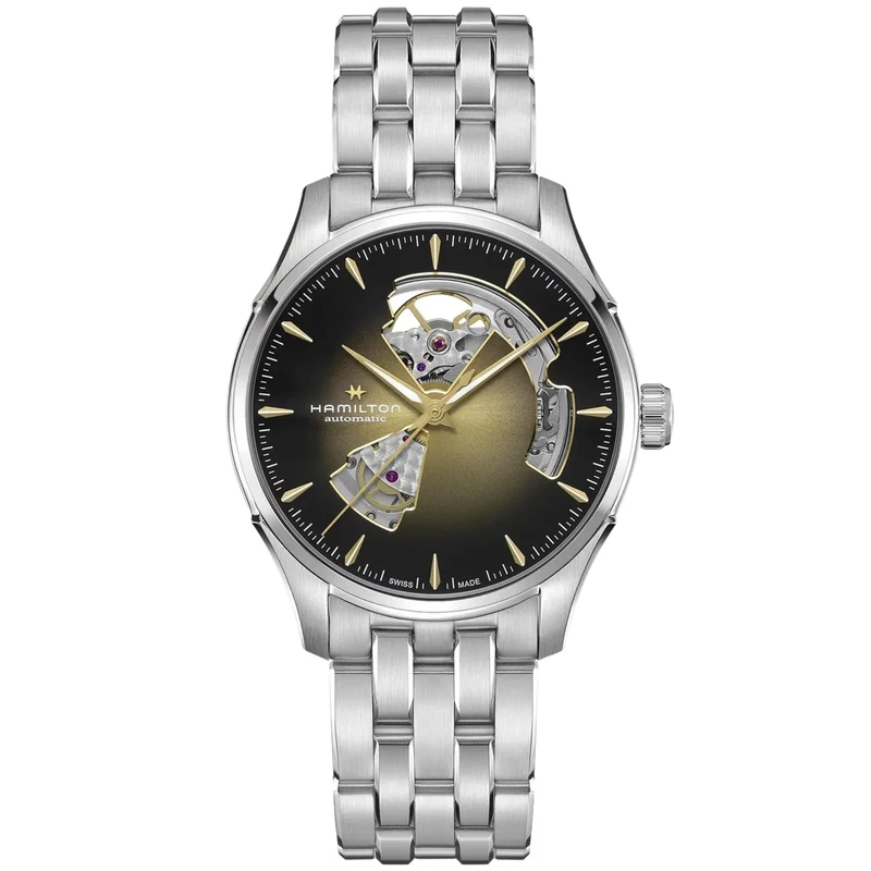 Hamilton Jazzmaster 40mm Open Heart Black Dial Steel Mens Automatic Watch H32675101