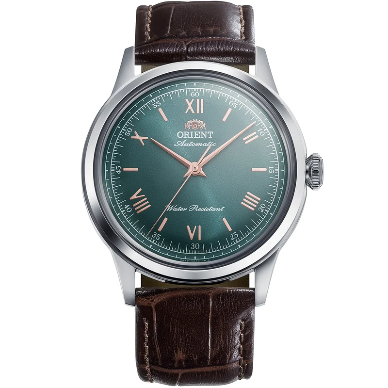 Orient Bambino 38mm 'No Date' Green Dial Leather Mens Automatic Watch RA-BB0001E30B