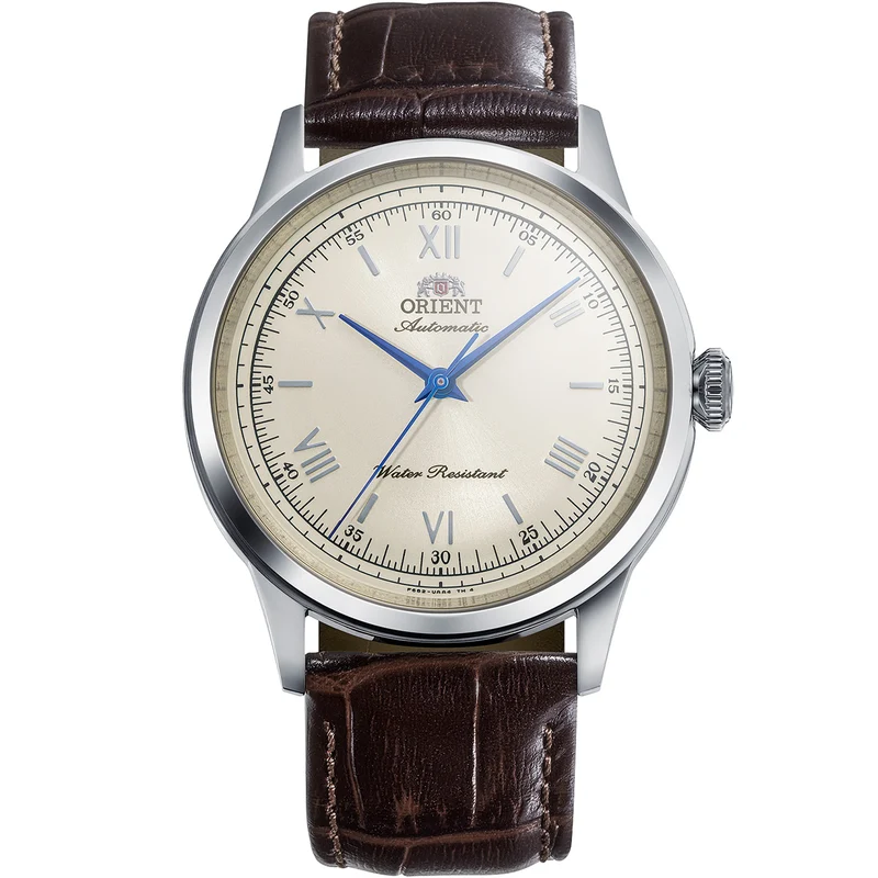 Orient Bambino 38mm 'No Date' Ivory Dial Leather Mens Automatic Watch RA-BB0003Y30B
