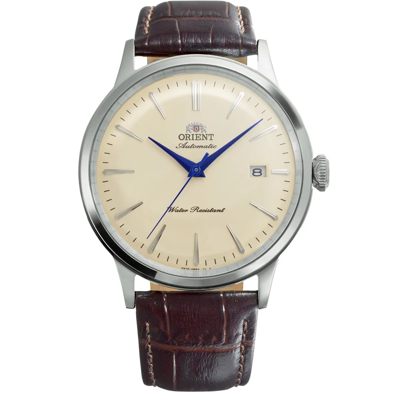 Orient Bambino 40.5mm Ivory Dial Leather Mens Automatic Watch RA-AC0033Y30B