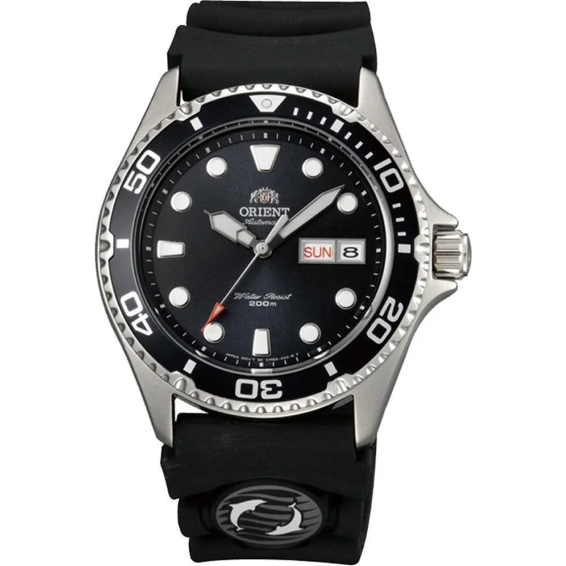 Orient Ray 41.5mm Black Dial Rubber Mens Automatic Watch TAA02007B9
