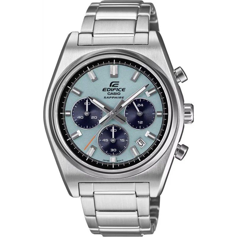 Casio Edifice 40mm Chronograph Blue Dial Steel Mens Quartz Watch EFB-730D-2BVUEF