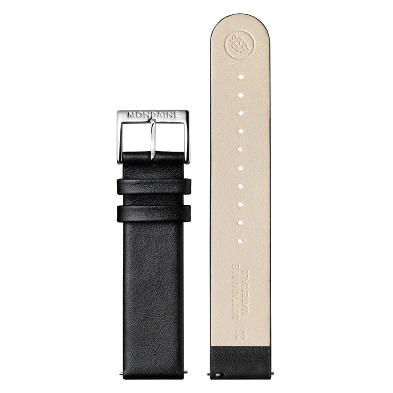 Mondaine Black Vegan Leather Strap FG16822.21Q
