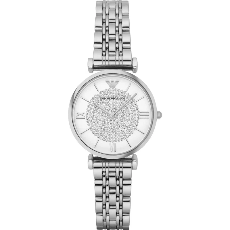Emporio Armani Gianni 32mm Silver Dial Steel Ladies Quartz Watch AR1925