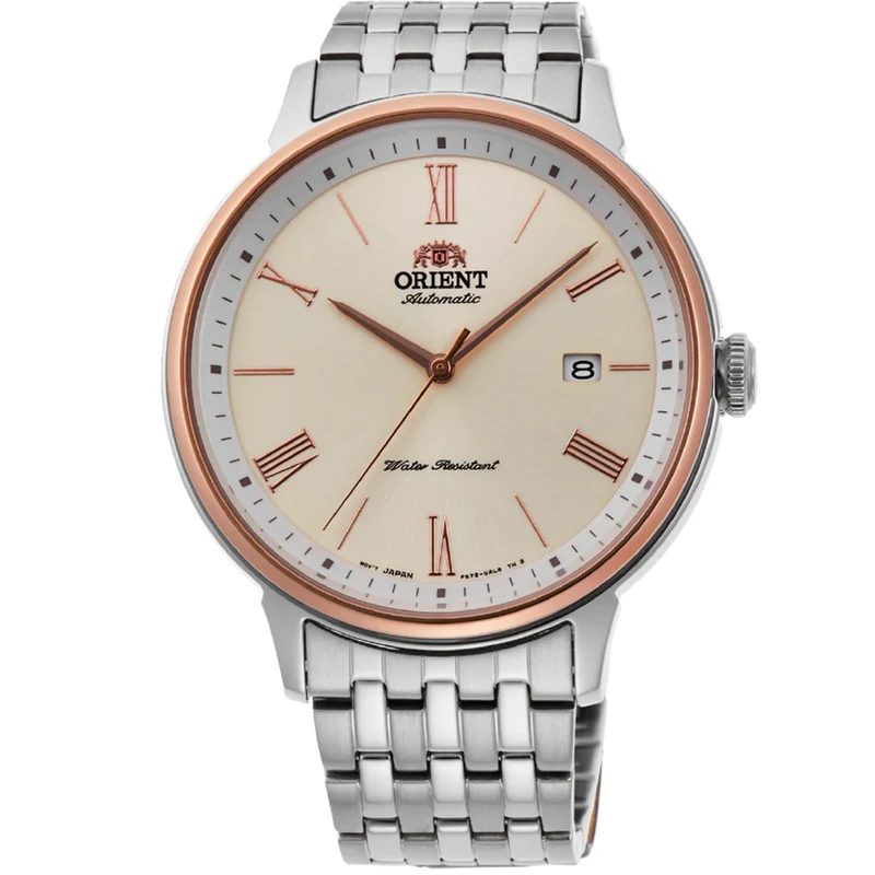 Orient Contemporary 42mm Champagne Dial Steel Mens Automatic Watch RA-AC0J01S10B
