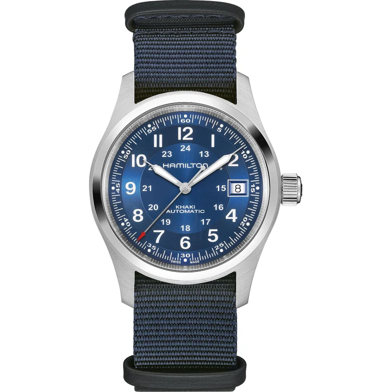 Hamilton Khaki Field 38mm Blue Dial NATO Mens Automatic Watch H70455940