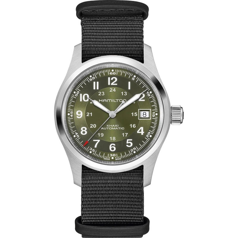 Hamilton Khaki Field 38mm Green Dial NATO Mens Automatic Watch H70455960
