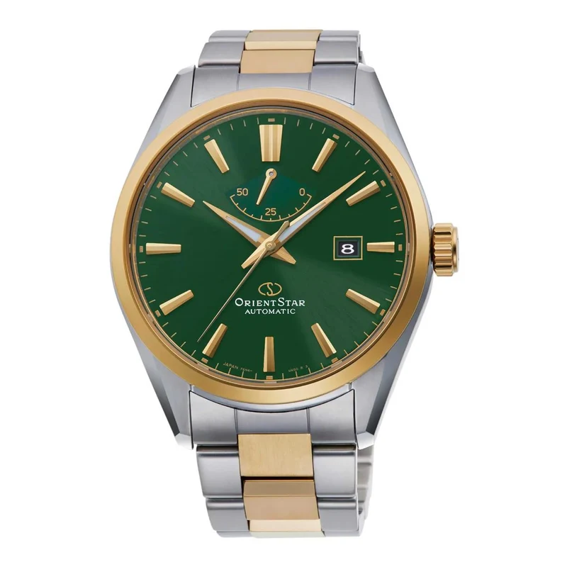Orient Star Contemporary 42mm Power Reserve Green Dial Steel Mens Automatic Watch RE-AU0405E00B