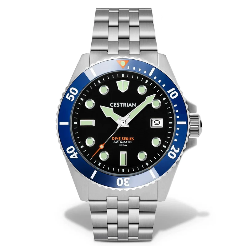 Cestrian Dive Series V2 Black Dial Steel Strap Men's Watch CD111B0772