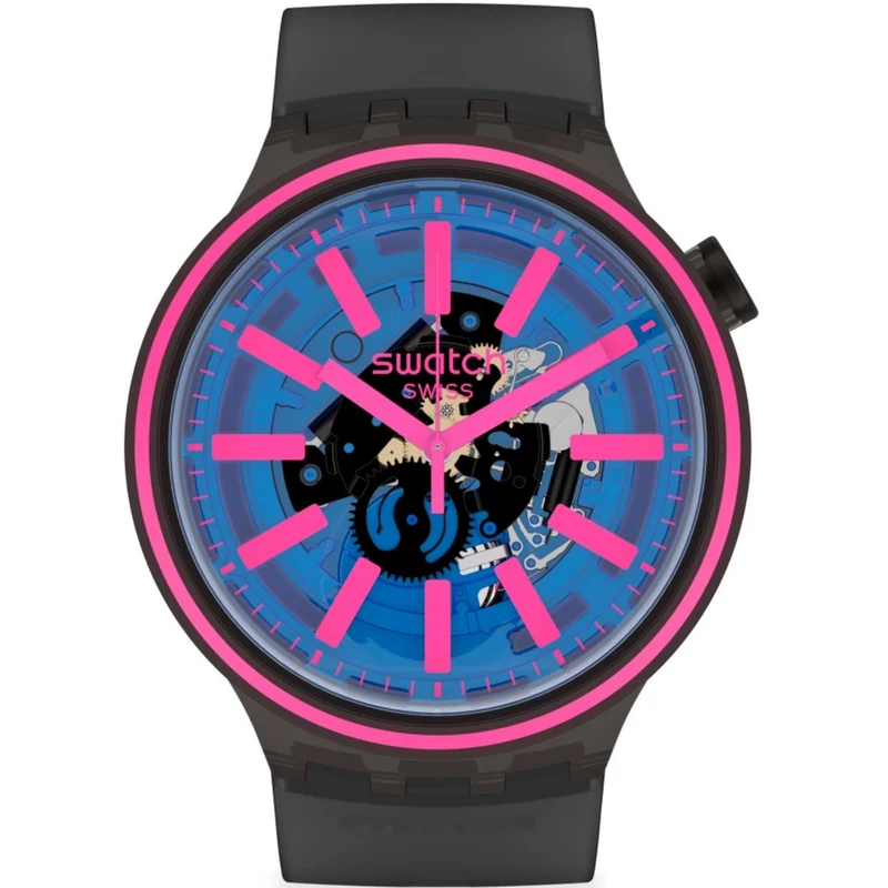 Swatch Big Bold Blue Taste Silicone Strap Watch SO27B111