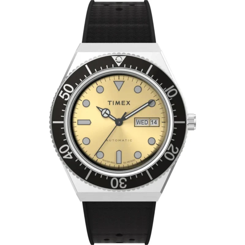 Timex M79 40mm Champagne Dial Rubber Mens Automatic Watch TW2W476007U