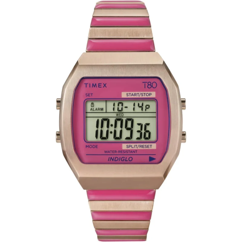 Timex T80 36mm Digital Steel Ladies Quartz Watch TW2W41600
