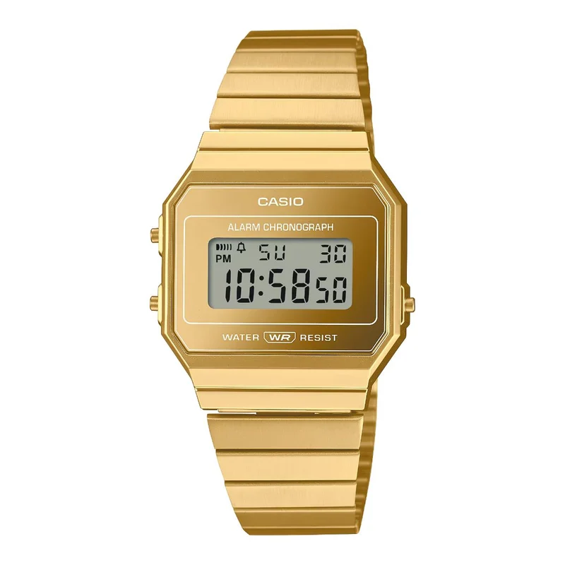 Casio Vintage Iconic Quartz Gold Digital Steel Strap Watch A700WEVG-9AEF