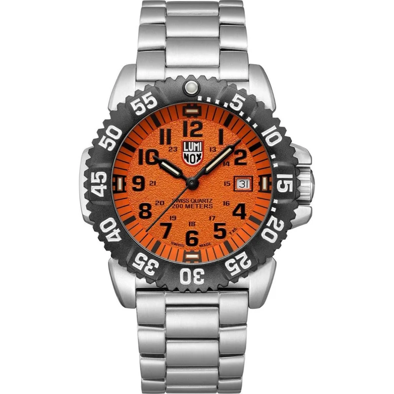 Luminox Navy Seal 44mm Orange Dial Steel Mens Quartz Watch XS.0159.EP