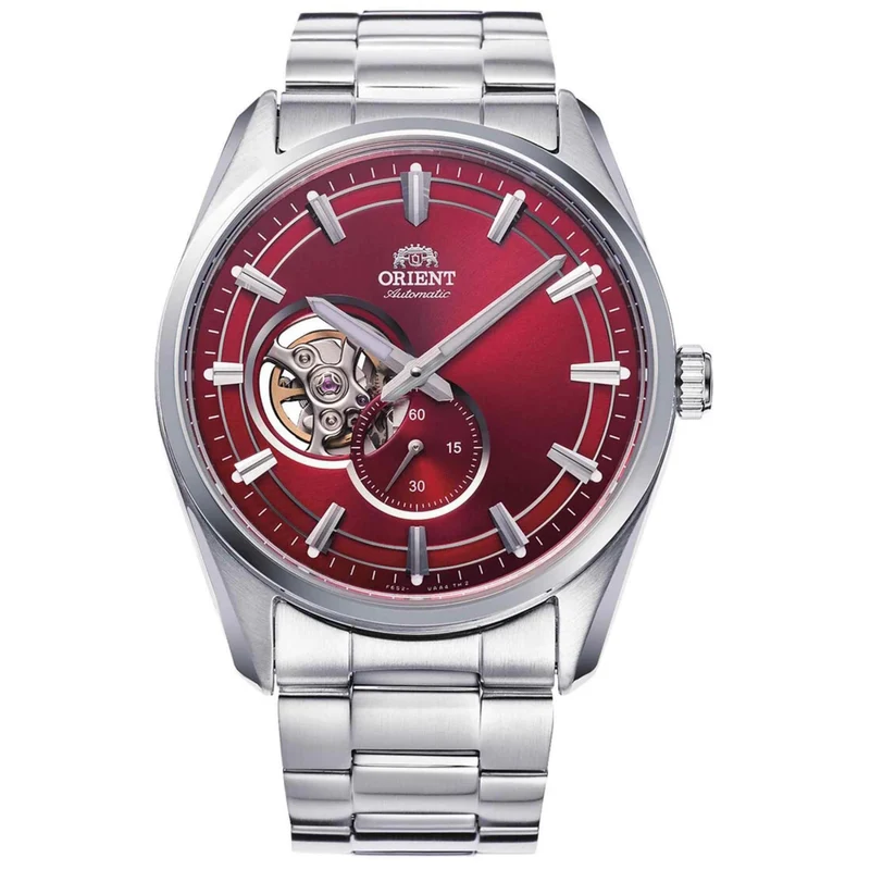 Orient Contemporary 41mm Open Heart Red Dial Steel Mens Automatic Watch RA-AR0010R30B