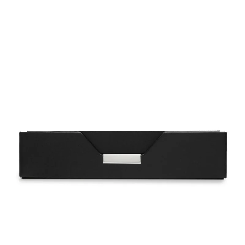 WOLF Heritage Set of 2 Valet Trays Black Leather 290302