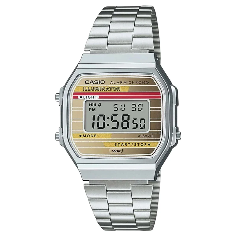 Casio Vintage Digital Steel Strap Watch A168WEHA-9AEF