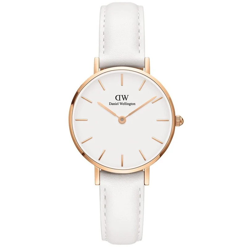 Daniel Wellington Petite 28mm White Dial Leather Ladies Quartz Watch DW00100249