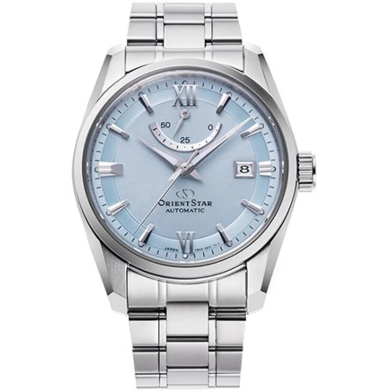 Orient Star Contemporary 38.5mm Power Reserve Blue Dial Steel Mens Automatic Watch RE-AU0109L00B