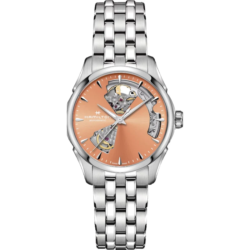 Hamilton Jazzmaster 36mm Open Heart Apricot Dial Steel Ladies Automatic Watch H32215100