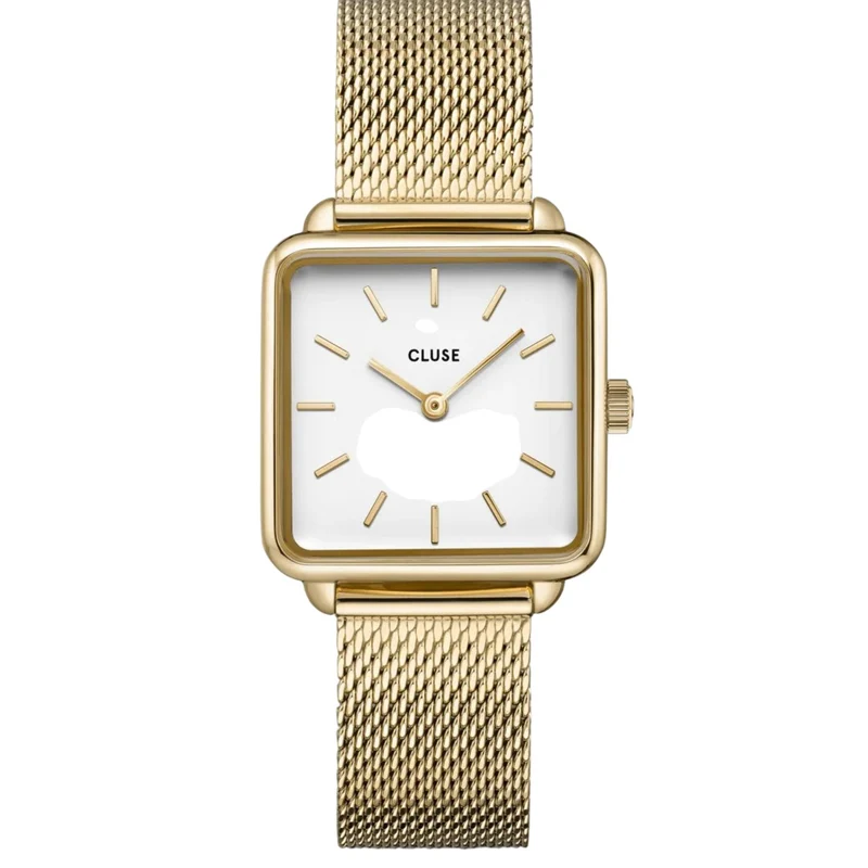 CLUSE La Tétragone Quartz White Dial Steel Strap Women's Watch CW0101207002