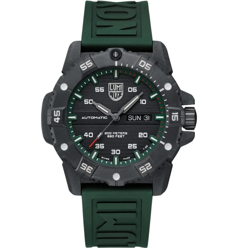 Luminox Master Carbon Seal 3860 Series Automatic Grey Dial Green Rubber Strap Men's Watch XS.3877