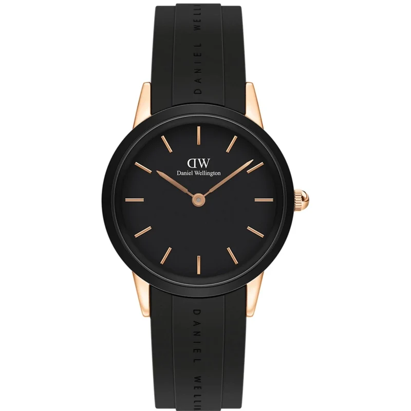 Daniel Wellington Iconic 40mm Black Dial Rubber Mens Quartz Watch DW00100425
