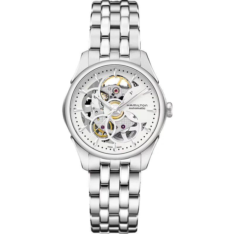 Hamilton Jazzmaster 36mm Skeleton White Dial Steel Ladies Automatic Watch H32405111