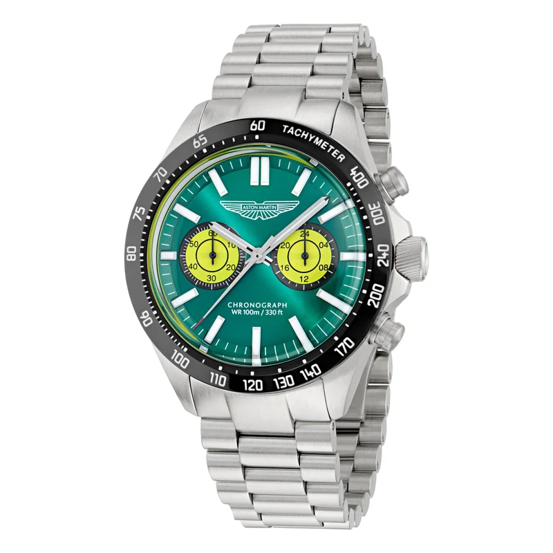 Aston Martin Quartz Chronograph Green Dial RSST Bracelet Men's Watch MTIS1F502