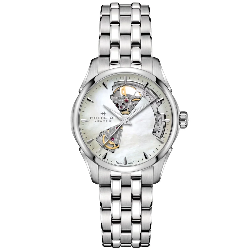 Hamilton Jazzmaster 36mm Open Heart Mother of Pearl Steel Ladies Automatic Watch H32215190
